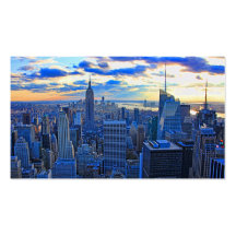 Late afternoon NYC Skyline as sunset approaches W Business Cards