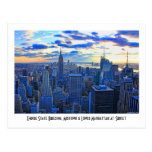 Late afternoon NYC Skyline as sunset approaches W Post Card