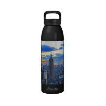 Late afternoon NYC Skyline as sunset approaches Water Bottle