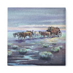 LATE AFTERNOON STAGECOACH by SHARON SHARPE Fridge Magnet