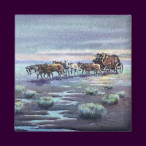 LATE AFTERNOON STAGECOACH by SHARON SHARPE magnets