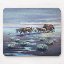 LATE AFTERNOON STAGECOACH by SHARON SHARPE mousepads