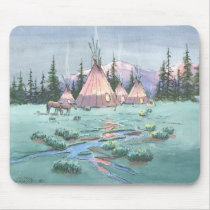LATE AFTERNOON TIPI CAMP by SHARON SHARPE mousepads