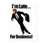 Late For Business Rollerblade Skater Meme Postcards