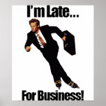 Late For Business Rollerblade Skater Meme Posters