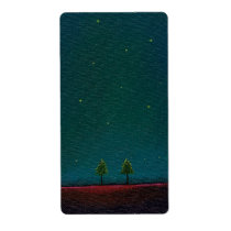 Late Night Meeting dark starry sky nature tree art labels