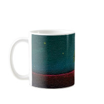 Late Night Meeting dark starry sky nature tree art mugs