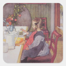 Late Riser at Breakfast Square Sticker