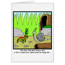 Late: Snail Cartoons Greeting Cards