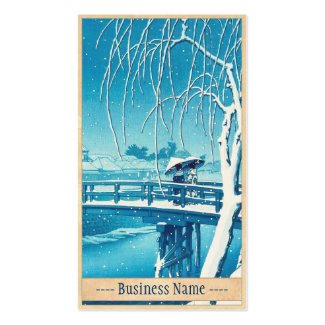 Late Snow Along Edo River hasui kawase winter art Business Card