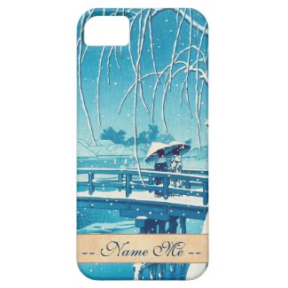 Late Snow Along Edo River hasui kawase winter art iPhone 5/5S Cover