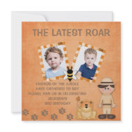 Latest Roar Safari Theme Photo Birthday Invitation invitation