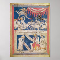 Latin 7253 15 675, f.4v: Job being tested by God Posters