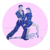 Latin Ballroom Dancing Round Sticker