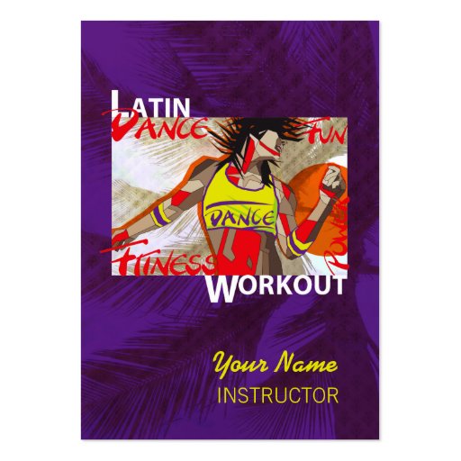 LATIN DANCE WORKOUT - Business-, Schedule Card Business Cards (front side)