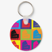 Latin Pop Art keychains by sciencewillprevail Latin Pop Art keychains