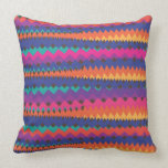 Latin Tribal Zigzag Colorful Striped Pattern Pillows