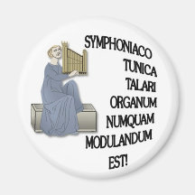 Latin warning to organists fridge magnet