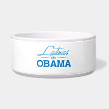 LATINAS FOR OBAMA -.png Dog Food Bowl