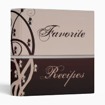 Latte and Cabernet Vine Recipe Book 3 Ring Binders
