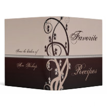 Latte and Cabernet Vine Recipe Book 3 Ring Binders