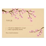 Latte & Pink Cherry Blossom RSVP w/ envelopes invitations