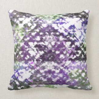 Lattice Floral Soft Purple Green StripeBack Pillow