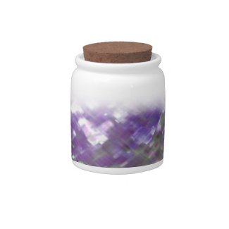 Lattice Floral Soft Purples Cork-Lid Jar Candy Dish