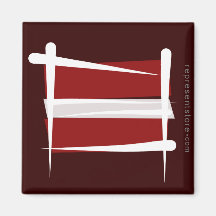 Latvia Brush Flag Refrigerator Magnet