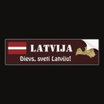 Latvia Flag Map Text Bumper Sticker