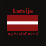 Latvia Flag Map Text Ladies Baby Doll