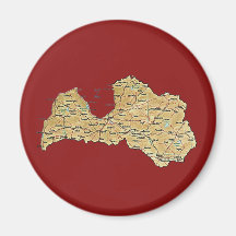 Latvia Map Magnet