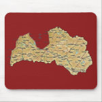 Latvia Map Mousepad