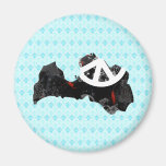 Latvia Trendy Peace Sign with Latvian map Fridge Magnets