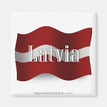 Latvia Waving Flag Fridge Magnet