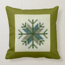 Latvian Cross Stitch Design Throw Pillow