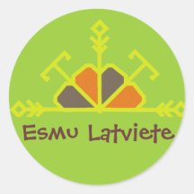 Latvian half sun design sticker