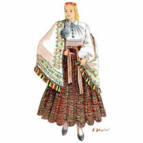 Latvian Krustpils costume cut-out standee photo sculptures