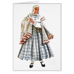 Latvian traditional folk costume card