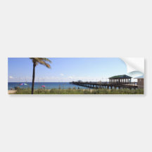 Lauderdale-by-the-Sea, Florida Beach and Pier Bumper Sticker