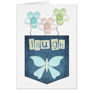 Laugh Butterfly Patch Card