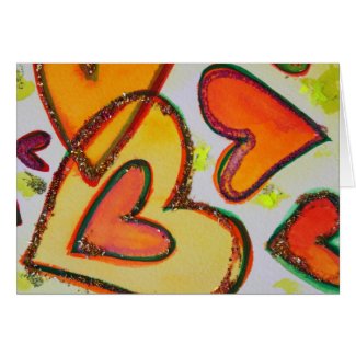 Laugh Hearts Crossing Greeting Cards and Note Card card