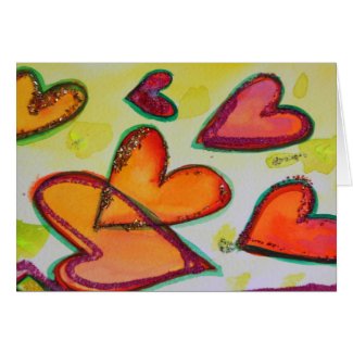 Laugh Hearts Flying Greeting Cards and Note Cards card