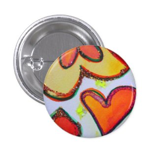 Laugh Hearts Garden Art Buttons or Lapel Pins