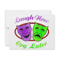 Laugh Now Cry Later Masks Custom Invite