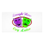 Laugh Now Cry Later Masks Photo Greeting Card