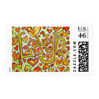 Laugh Postage Stamp (glitter) stamp