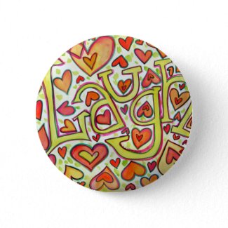 Laugh Word Art Pendant Pin Buttons button