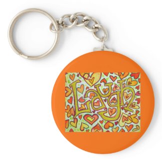 Laugh Word Glitter Art Painting Keychain keychain