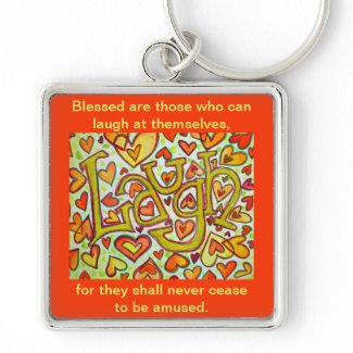 Laugh Word Quote Glitter Art Painting Keychain keychain